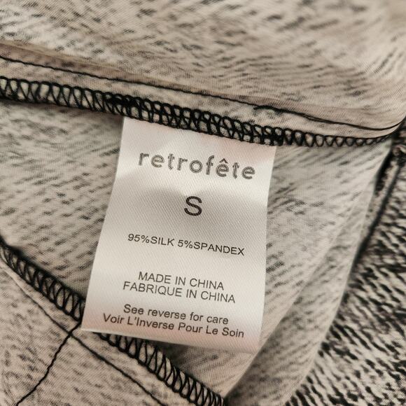 Retrofete Verona Silk Pant in Black Acid Denim Size Small NWT Wide Leg - Picture 10 of 11